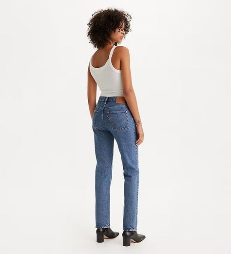 501® Original Fit Women's Jeans - Medium Wash | Levi's® US Levis 501 Straight Leg, Modern Jeans, Maroon Jeans, Button Fly Pants, Ripped Boyfriend Jeans, The Blueprint, Tapered Leg Jeans, Neue Outfits, Straight Fit Jeans