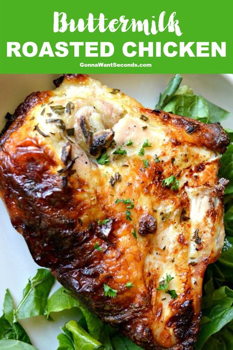 Buttermilk Roasted Chicken Recipes, Buttermilk Baked Chicken Recipes, Chicken In Buttermilk Marinade, Chicken Marinated In Buttermilk, Buttermilk Brine For Chicken, Buttermilk Chicken Thighs, Buttermilk Roasted Chicken, Chicken Buttermilk, Buttermilk Marinated Chicken