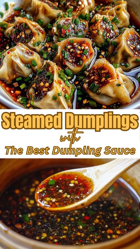 Steamed Dumplings with The Best Dumpling Sauce The Best Dumpling Sauce, Chicken Dumplings Sauce, Dumplings And Noodles Recipe, Recipes With Dumplings Dinners, Sauce For Steamed Dumplings, Dumplings With Sauce, Sausage Dumplings Recipe, Dumplings Sauce Easy, Meat Dumplings Chinese