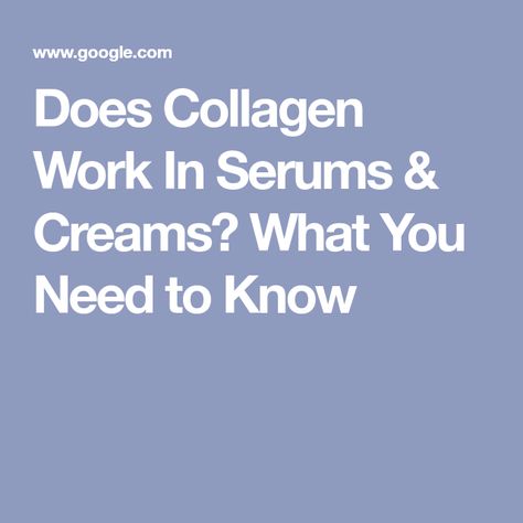 Does Collagen Work In Serums & Creams? What You Need to Know Health Benefits Of Collagen, Benefits Of Collagen, Serum Benefits, Skin Supplements, Retinoic Acid, Body Butters Recipe, Collagen Benefits, Collagen Serum, Butter Recipes