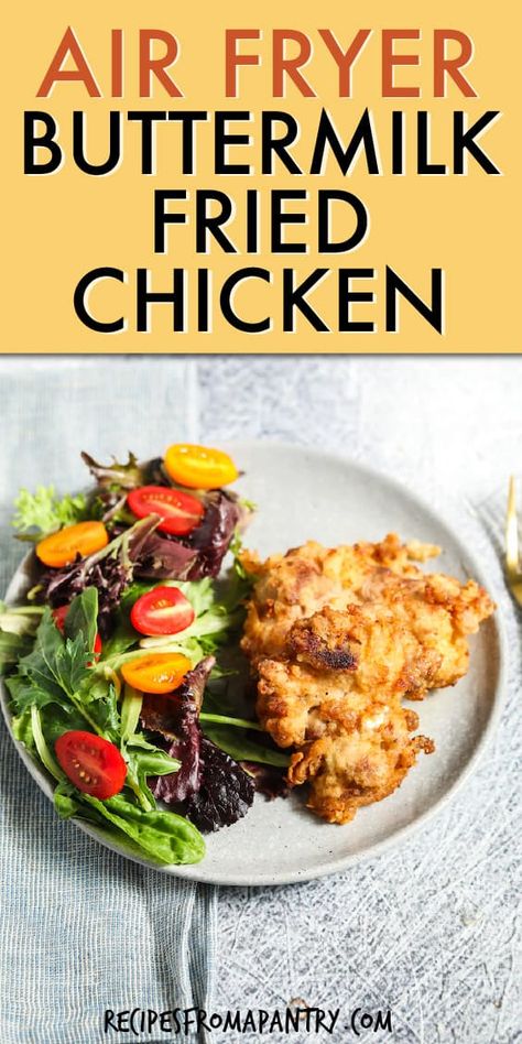 Easy Air Fryer Fried Chicken, Fried Chicken In Air Fryer, Southern Buttermilk Fried Chicken, Recipe For Kentucky Fried Chicken, Chicken In Air Fryer, Country Fried Chicken, Fried Chicken Recipe Southern, Air Fryer Fried Chicken, Making Fried Chicken