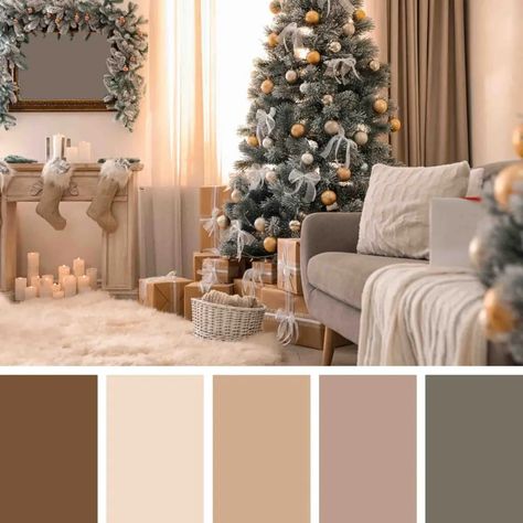 Christmas Front Porch Decor Ideas, Christmas Front Porch Decor, Christmas Color Schemes, Decor Ideas For Christmas, Rustic Color Palettes, Christmas Living Room Decor Ideas, Xmas Color, Christmas Palette, Christmas Colour Schemes