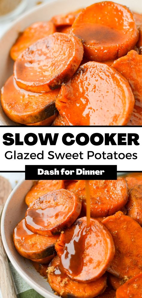 Crock Pot Sweet Potatoes, Crockpot Side Dishes, Sweet Potato Side Dish, Maple Sweet Potatoes, Sweet Potato Sides, Sweet Potato Thanksgiving, Glazed Sweet Potatoes, Sweet Potato Recipes Healthy, Slow Cooker Sweet Potatoes