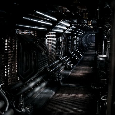 Scifi Corridor, Hidden Tunnel, Scifi Interior, Sci Fi Aesthetic, Spaceship Interior, Sci Fi Environment, Arte Alien, Aliens Movie, Futuristic Interior