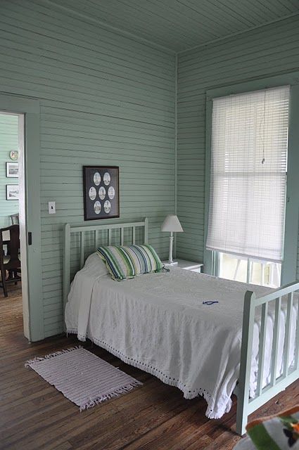 Horizontal Beadboard, Beadboard Walls, Beach Cottage Bedroom, Jane Coslick, Tin Ceilings, Country Cottage Decor, Coastal Bedrooms, Seaside Cottage, Cottage Bedroom