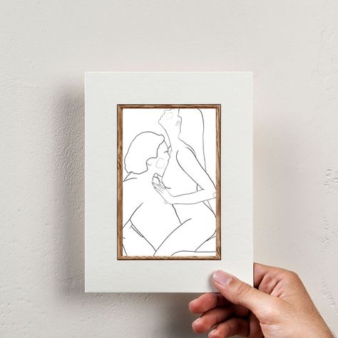 Lesbian Line Art, Nude Line Art, Line Art Couple, Minimal Art Print, Lesbian Art, High Resolution Picture, Minimal Art, Couple Art, Digital Art Prints