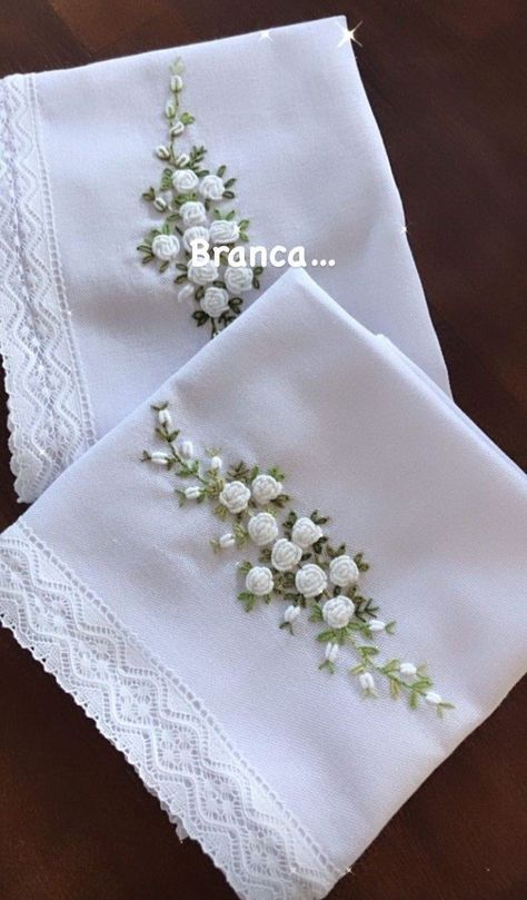 Handkerchief Embroidery Design, Embroidery On Handkerchief, Embroidery Handkerchief, Handkerchief Embroidery, Háčkované Lemy, Sulaman Pita, Basic Hand Embroidery Stitches, Hand Embroidery Patterns Free, Simple Hand Embroidery Patterns