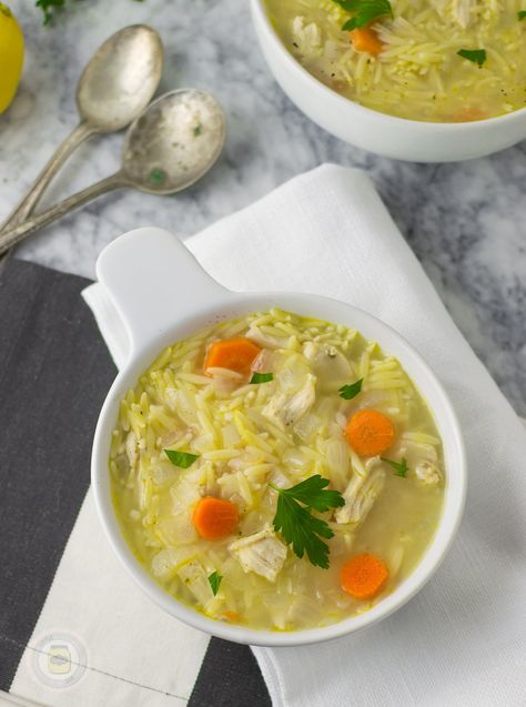 Lemongrass Chicken Orzo Soup - Little Spice Jar Lemongrass Chicken Recipe, Zoodle Soup, Chicken Zoodle, Lemongrass Recipes, Lemongrass Soup, Lemongrass Chicken, Whole30 Chicken, Orzo Soup, Chicken Orzo