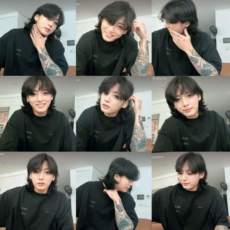 jk weverse live Jungkook Wolf Cut, Jungkook Live, Wolf Cut, Messy Hair, Messy Hairstyles, Bts, Hair, Quick Saves