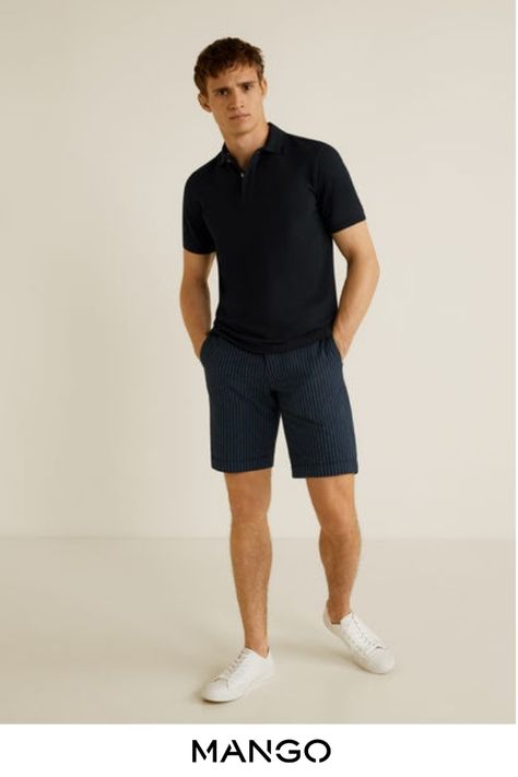 Open Buffet, Short Azul, Casual Shorts Men, Mens Casual Outfits Summer, Stylish Men Casual, Expensive Clothes, Mango Fashion, Casual Summer Shorts, Mango Man