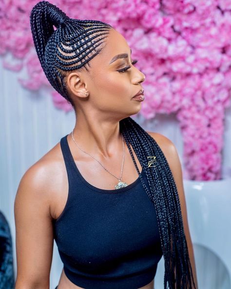 2022 Latest and Best Cornrow Hairstyles - Ladeey Latest Cornrows Styles 2022, Latest Hair Braids Styles 2022, Straight Up Braids African 2022, Abuja Hairstyles, Straight Up Hairstyles Braids African, Straight Up Braids African, Latest Hair Braids Styles 2023, Best Cornrow Hairstyles, Cornrow Ponytail Hairstyles