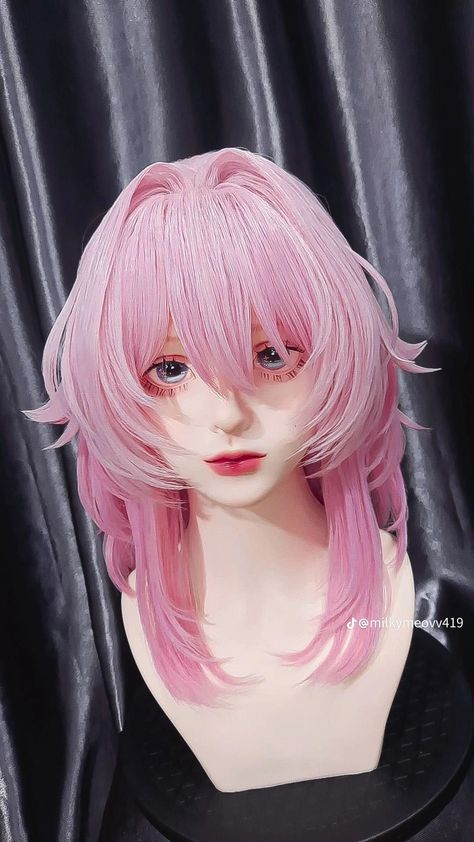 Wig Styling Tutorial, Sunkissed Hair Brunette, Ulzzang Hair, Kawaii Wigs, Softball Hairstyles, Wig Styling, Anime Wigs, Cosplay Hair, Beautiful Wigs