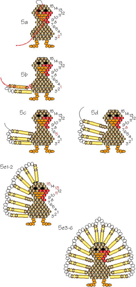 Autumnal Crafts, Turkey Beads, Beaded Crosses, Thanksgiving Jewelry, Pony Bead Crafts, Fall Bead, Bead Crafts Diy, Holiday Beading, Pony Bead Patterns