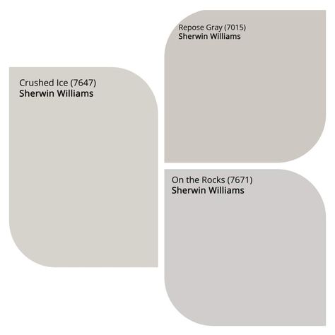 Sherwin Williams Greys, Crushed Ice Paint Color, Crushed Ice Sherwin Williams, Crushed Ice Paint, Sherwin Williams Gray, Repose Gray, Crushed Ice, Rec Room, Paint Colors For Home