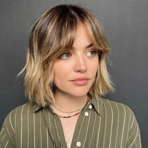 Baylage Bob, Bob With Fringe Fine Hair, 2022 Haircut, Hot Haircuts, Low Maintenance Haircut, Summer Haircuts, Fall Hair Trends, Midlength Haircuts, Long Faces