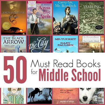 Middle School Reading List, Books For Middle School, Homeschool Middle School, Middle School Books, Middle School Libraries, Must Read Books, Homeschool Books, Middle School Language Arts, Middle School Reading