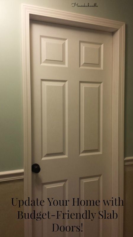 We are doing a lot of home improvement projects around the house. For our hallway, we needed seven new interior doors. Prehung doors are pricey at $60 to $75.… Updating Interior Doors Diy, 6 Panel Door Makeover, Panel Door Makeover, Update Interior Doors, Interior Door Makeover, 6 Panel Door, 6 Panel Interior Doors, Update Doors, Diy Interior Doors