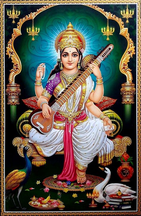 Saraswati Brahma, Saraswati Mata Hd Wallpapers, Sarswati Maa Wallpapers Full Hd, Sarswati Maa, Siva Parvathi Love Images, Siva Parvathi, Lord Saraswati, Mata Saraswati, Saraswathi Devi