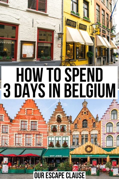 Have 3 days in Belgium and wondering what to do? This guide will help you plan the perfect short trip to Belgium!  a few days in Belgium | places to visit in Belgium | where to go in Belgium | things to do in Belgium | things to see in Belgium | 3 days in Belgium itinerary | Belgium vacation | Belgium travel | Europe city breaks | bruges travel | ghent travel | brussels travel | places to see in Belgium | prettiest places in Belgium Belgium Travel Guide, Visiting Belgium, Belgium Itinerary, Belgium Vacation, Belgium Trip, Brussels Belgium Travel, Packing Accessories, Europe Backpacking, Brussels Travel