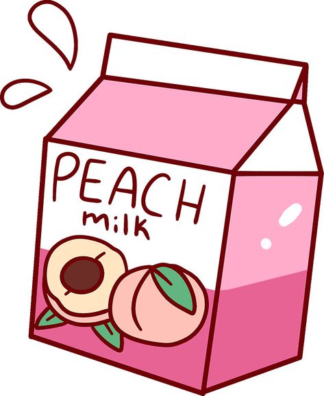 "Peach Milk" Stickers by SaradaBoru | Redbubble Peach Drawing Cute, Kawaii Food Drawings, Milk Png, Aesthetic Peach, Milk Sticker, Peach Milk, 귀여운 음식 그림, Food Drawings, Peach Aesthetic