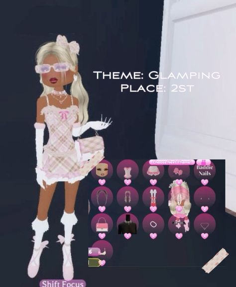 Di Glamping But With Glam, Glamping Dress To Impress Outfit, Glamping But With Glam Dress To Impress, Glamping Dress To Impress, Glamping Outfit, Pearl Outfit, Duo Dress, Lisa Dress, Dti Codes