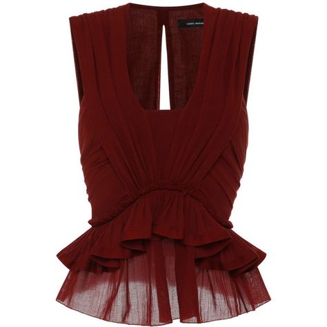 Isabel Marant Cotton Gauze Grayton Top In Rust ($1,250) ❤ liked on Polyvore featuring tops, deep v neck top, shirred top, low v neck tops, red ruched top and ruched top Cotton Gauze Shirt, Red Peplum Tops, Cotton Gauze Top, Red Sleeveless Blouse, Summer Board, Gauze Shirt, Peplum Shirt, Sleeveless Peplum Top, Sleeveless Shirts