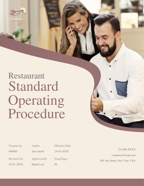 Streamline your restaurant’s operations with this versatile Standard Operating Procedure (SOP) template, available in Word, Google Slides, and Adobe formats.   Designed By @wordlayouts Standard Operating Procedure Template, Restaurant Template, Standard Operating Procedure, Document Templates, Menu Restaurant, Word Template, Delicious Meals, High Standards, Google Slides