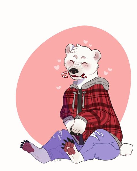 Cute little polar bear ❤️ Anthro Polar Bear, Polar Bear Fursona, Bear Oc Art, Bear Oc Drawing, Bear Drawing Reference, Polar Bear Character Design, Bear Anthro, Bear Fursona, Anthro Bear