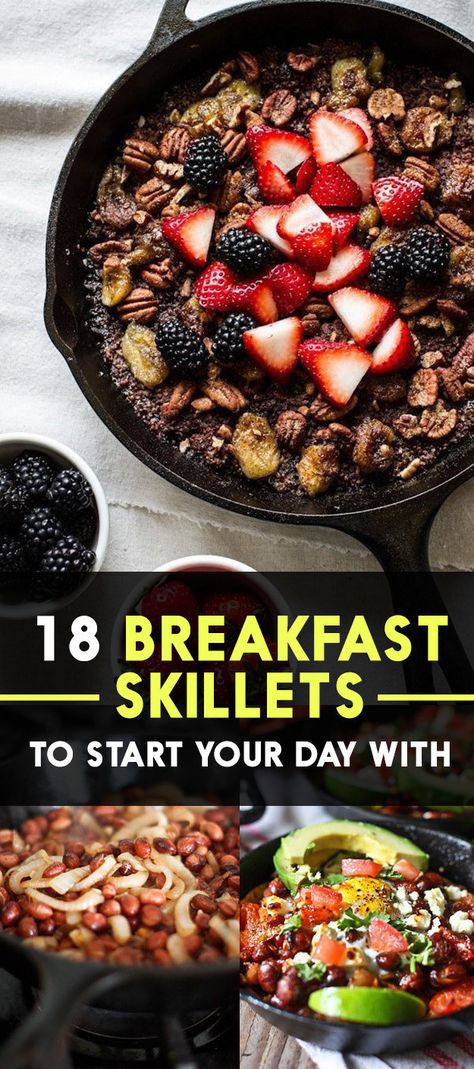 18 Easy And Delicious One-Pan Breakfasts Breakfast Skillets, Skillet Breakfast, Breakfast Skillet Recipes, Breakfast Skillet, Food Vegetarian, Skillet Recipes, Cast Iron Recipes, Skillet Meals, Cast Iron Cooking