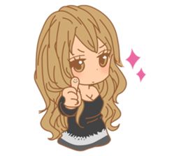 Gyaru Line Stickers, Gyaru Stickers, Gyaru Girl, Free Spirit Art, Manic Pixie Dream Girl, Color Drawing Art, Pix Art, Love And Friendship, Line Sticker