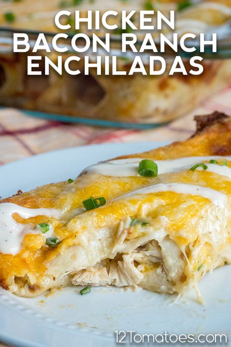 Chicken Bacon Ranch Enchiladas, Ranch Enchiladas, Ranch Chicken Enchiladas, Winter Soup, Chicken Recipies, Ground Chicken Recipes, Cheese Enchiladas, Spanish Recipes, Creative Cooking