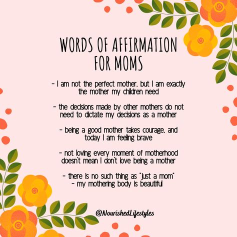 Mother Affirmation Quotes, Words Of Affirmation For New Moms, Mother Daughter Affirmations, Positive New Mum Affirmations, New Mother Affirmations, Positive Daily Affirmations For Moms, New Mum Affirmations, New Parent Affirmations, Working Mom Affirmations