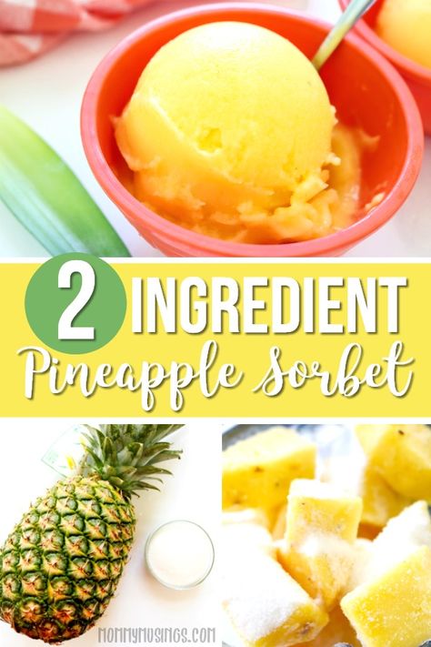 Pineapple Sherbert Recipe, Homemade Sherbert Recipe, Pineapple Sherbet Recipe, Sorbet Recipes Easy, Pineapple Sorbet Recipe, Pineapple Sherbert, Fruit Sorbet Recipe, Gelato Recipes, Desserts Nutella