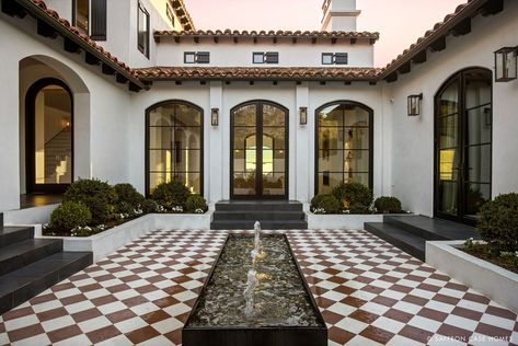 SPANISH REVIVAL WITH OCEAN VIEWS - Saffron Case Homes Spanish Style Home Exterior, Spanish Style Home Interior, Spanish Mediterranean Homes, Modern Spanish Style, Spanish Exterior, Spanish Colonial Homes, Spanish Interior, Spanish Revival Home, Mediterranean Revival