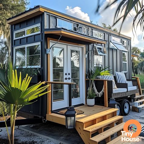 Coastal Charm on Wheels 🌊🏡 #TinyHouse Living Container, Homes On Wheels, Coastal Design Style, Alternative Living, Homesteading Ideas, Wheel Art, Trailer Camper, Tiny House Interior, Container Homes