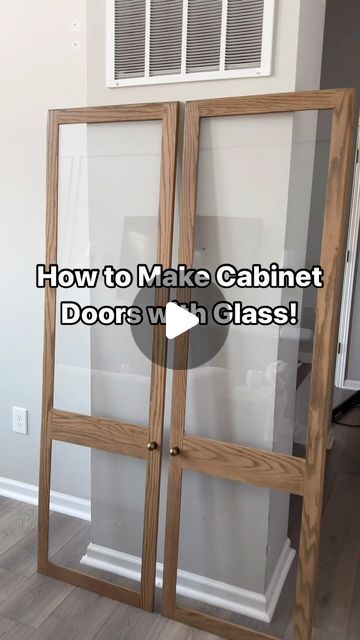 Cabinet Glass Door Ideas, Diy Glass Cabinet Doors, How To Make Cabinet Doors, Diy Wall Cabinet, Diy Shaker Door, Glass Kitchen Cabinet Doors, Panel Cabinet Doors, Shaker Cabinet Doors, Glass Cabinet Door