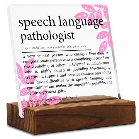 PRICES MAY VARY. Appreciation Gift for Speech Therapist：A beautifully designed office desk decoration, specifically made for Speech Language Pathologists (SLP), combining their professional definition and importance. An ideal gift for SLPs, whether to celebrate a birthday, Retiring，graduation, or just to say thank you. This Speech office desk decor sign item serves as a thoughtful gesture to acknowledge the hard work and dedication of Speech Language Pathologists, making them feel appreciated an Speech Therapist Office, Speech Therapist Gift Ideas, Gifts For Therapist, Birthday Speech, Therapist Quotes, Speech Language Pathologist Gifts, Speech Therapist Gift, Funny Speeches, Speech Teacher