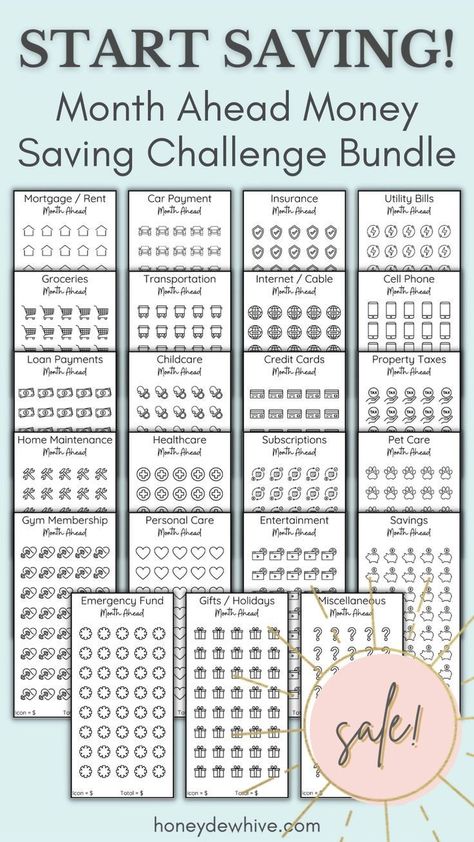 #Cash_Binder #Mini_Savings_Challenge #Monthly_Bills #Monthly_Savings Month Ahead Savings Challenge, Monthly Savings, Budgeting 101, Chore Charts, Printable Calendars, Cash Envelope System, Saving Challenge, Envelope System, Money Challenge