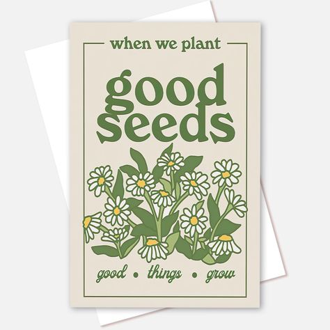 PRICES MAY VARY. 【Wildflower Good Seeds poster Size】12x16 inches - Frameless, Retro Plant poster art decor, you can prepare a frame with a size of 12x16 inches to match your mural; assemble and install yourself, enjoy the fun of DIY. 【Green Aesthetic Decor] This Retro Plant seeds Wild flowers Poster makes your room look vibrant and creative. Can decorate your house, living room, bedroom, kitchen, apartment, office, hotel, dining room, office, bathroom, bar, cafe, music party decoration, etc. 【In Vintage Typography Poster, Modern Art Room, Botanical Aesthetic, College Poster, Aesthetics Art, Green Poster, Preppy Decor, Poster Living Room, Aesthetic Quote