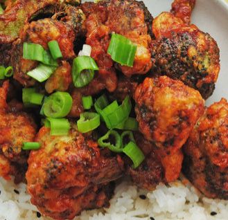 Korean Street Food Stall, Korean Broccoli, Street Food Stall, Broccoli Crowns, Fried Broccoli, Lettuce Cups, Korean Street Food, Fried Cauliflower, Rice Grain