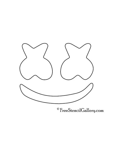 Marshmello Face Stencil | Free Stencil Gallery Fortnite Birthday Party Printables Free, Dj Marshmellow Party Theme, Dj Marshmallow Cake, Fortnite Marshmello Party Ideas, Marshmallow Fortnite Cake, Fortnite Marshmello Cake, Fortnite Pumpkin Carving, Dj Marshmello Party Ideas, Marshmallow Fortnite