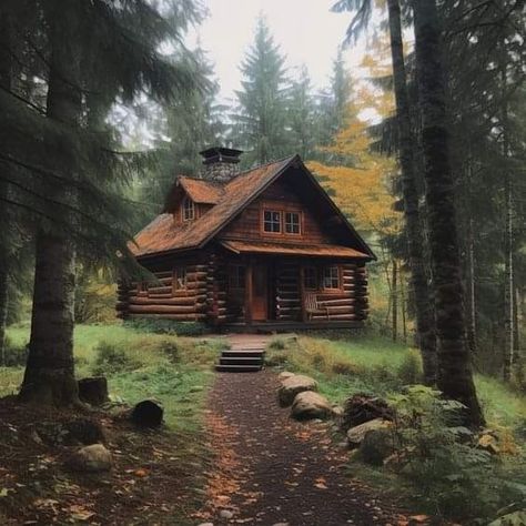 Apocalypse Ideas, Casas Country, A Cabin In The Woods, Old Cabin, Cabin Aesthetic, Forest Cottage, Forest Cabin, Cabin Exterior, Peaceful Living