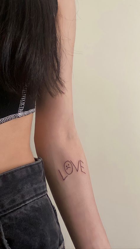 Love Peep Tattoo, Small Lil Peep Tattoos, Let Tattoo For Men, Ghost Girl Tattoo Lil Peep, Lol Peep Tattoos, Tattoo Ideas Emo, Lil Peep Inspired Tattoos, Small Emo Tattoos, Lil Peep Tattoo Ideas