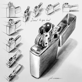 Zippo lighter by yol__ssam Zippo Drawing, Lighter Sketch, White Pencil Drawing, Pencil Drawing Tutorials, Old Lights, Drawing Studies, Sketches Tutorial, White Pencil, Zippo Lighter