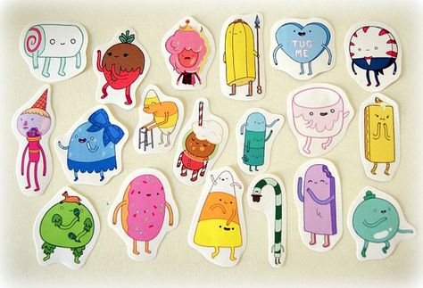 Adventure Time sticker pack candy kingdom set 4 by PKPaperKitty, $7.50 Adventure Time Candy People, Adventure Time Diy, Candy People, Candy Kingdom, Adventure Time Characters, Animal Crossing Funny, Sticker Bomb, Candy Party, Trippy Art