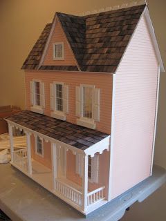 Little Darlings Dollhouses: Building the Vermont Farmhouse Dollhouse Vermont Farmhouse Jr Dollhouse, Vermont Farmhouse Jr, Farmhouse Dollhouse, Vermont Farmhouse, Rustic Style Furniture, Real Good Toys, Large Dolls House, Pink Dollhouse, Tiny House Company