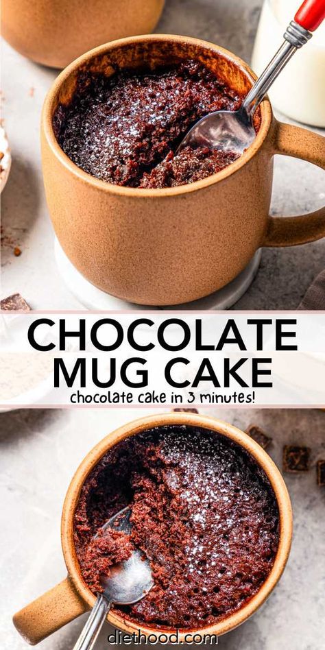 Satisfy your sweet tooth with this fudgy chocolate mug cake, ready in the microwave in under 5 minutes. Enjoy all the deliciousness without making a whole cake! #chocolate #mugcake Cheesecake Strawberries, Easy Mug Cake, Protein Mug Cakes, Mug Cake Recipe, Baked Cheesecake, Chocolate Mug Cake, Mug Cake Microwave, Quick Dessert Recipes, Mocha Chocolate