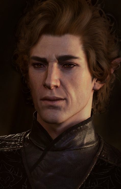 I love this version also, because I think how would Astarion look like if he was just elf and not a vampire. Brown Hair And Eyes, Vampire Eyes, Baldur's Gate, Movie Game, Movie Characters, Brown Hair, Elf, Gate, Love This