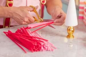 How to Make a Chenille-Stem Tabletop Christmas Tree | HGTV Diy Pencil Tree, Diy Tulle Christmas Tree, Pipe Cleaner Tree, Tabletop Christmas Tree Ideas, Holiday Centerpieces Diy, Tulle Christmas Trees, Chenille Stem Crafts, Diy Tulle, Christmas Party Crafts