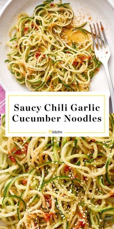 Cucumber Varieties, Cucumber Noodles, Cucumber Diet, Zoodle Recipes, Vegan Salads, Veggie Noodles, Spiralizer Recipes, Homemade Pickles, Cucumber Recipes